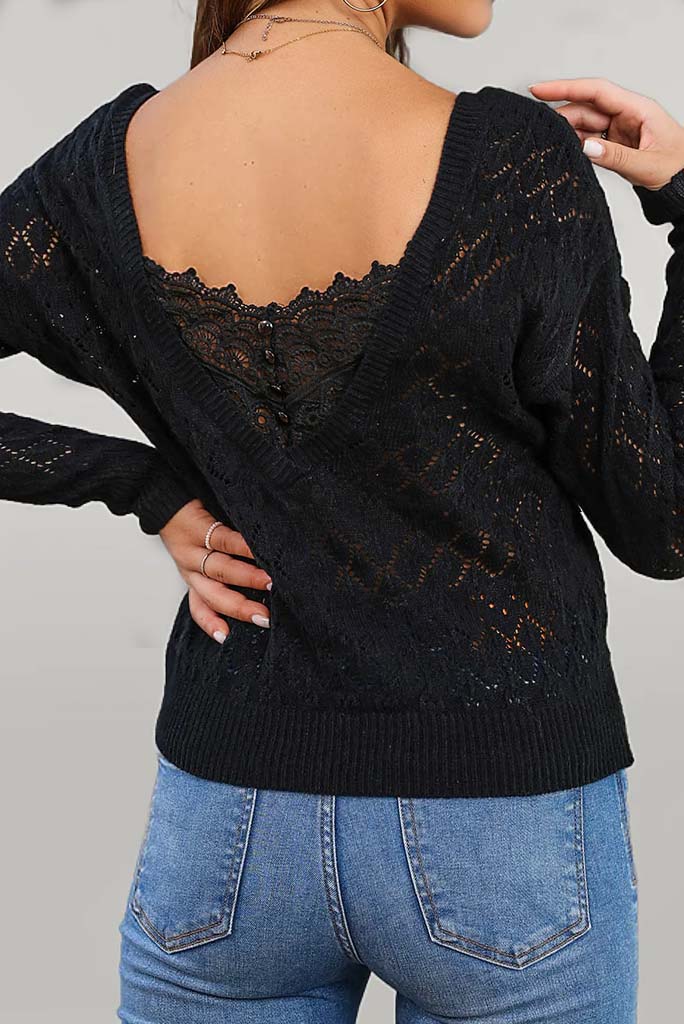 Bella Lace Detail Knit Top