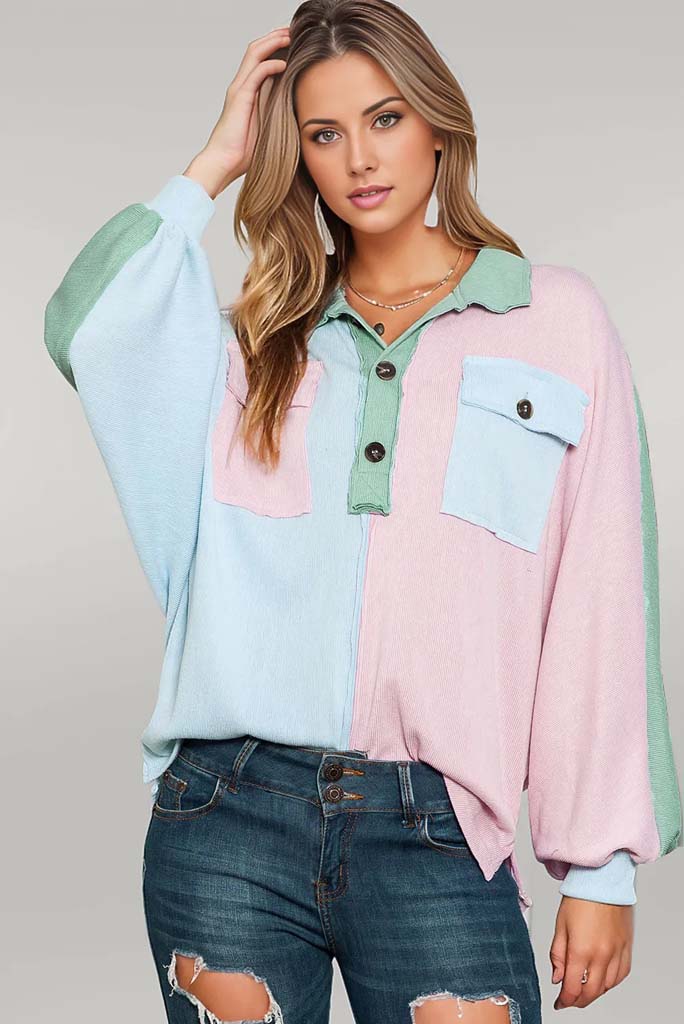 Nadine Long Sleeve Buttoned Blouse