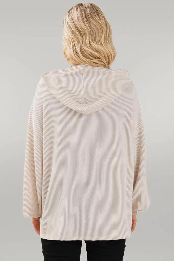 Paula Drawstring Dropped Shoulder Hoodie