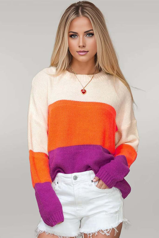 Time Will Tell Color Block Sweater