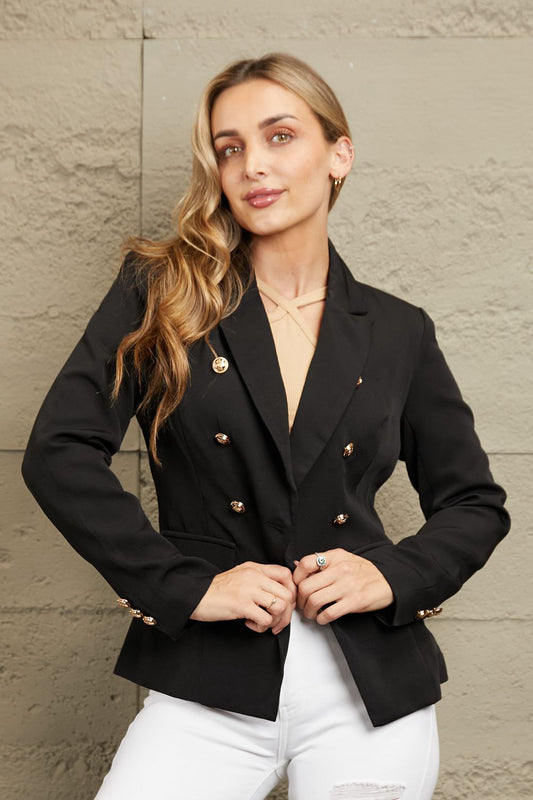 Office Duty Double-Breasted Blazer