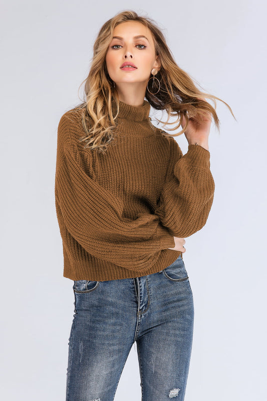 Style Session Turtleneck Rib-Knit Sweater