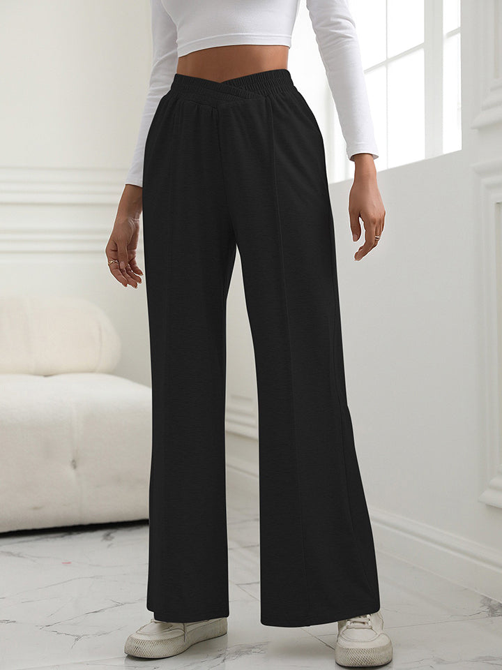 Trendy V-Waist Wide Leg Pants