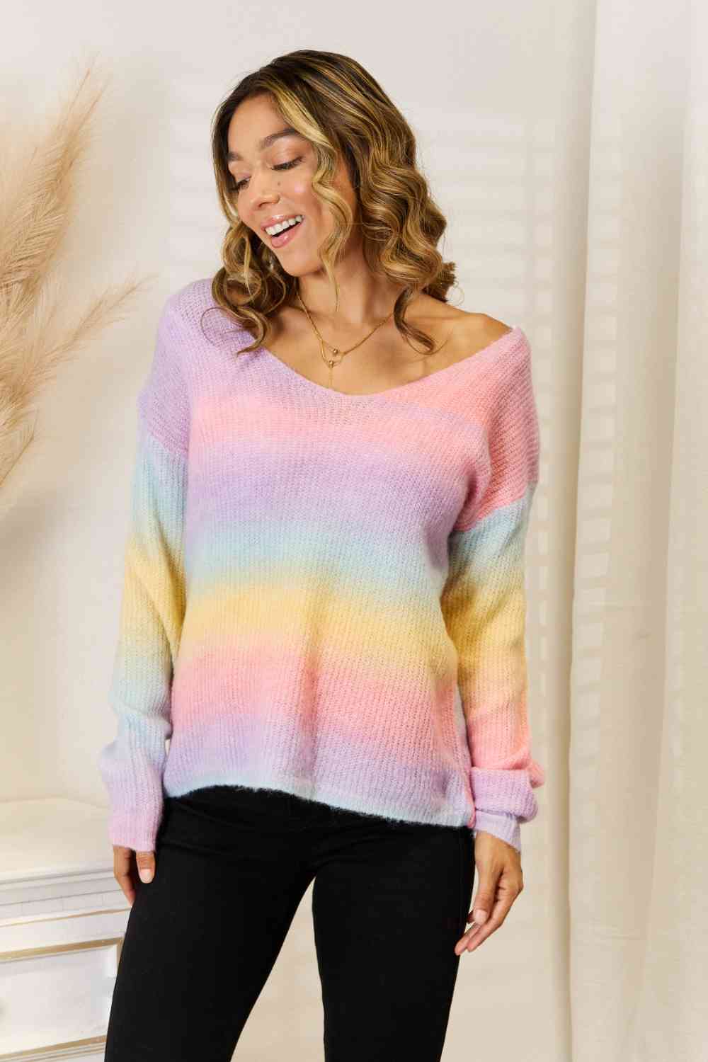 Vibrant V-Neck Sweater