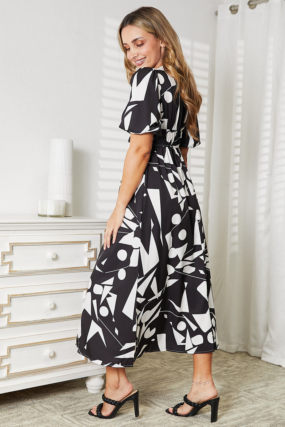 Work Of Art Surplice Midi Dress