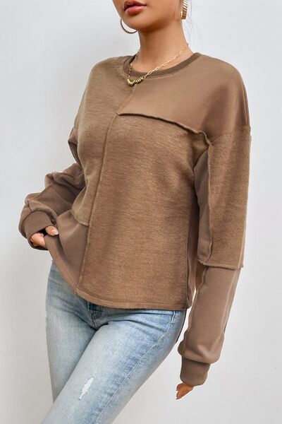 Tanya Exposed Seam Long Sleeve Sweatshirt