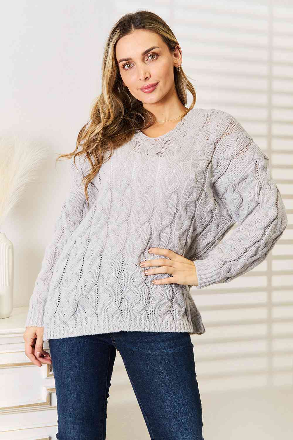 Isabelle Cable-Knit Hooded Sweater