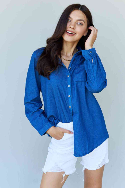 Blue Jean Baby Denim Button Down Shirt