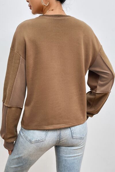 Tanya Exposed Seam Long Sleeve Sweatshirt