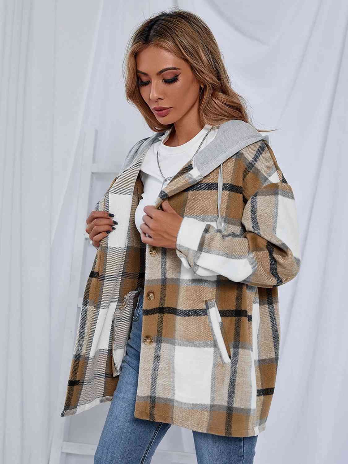 Love The Outdoors Plaid Hooded Jacket