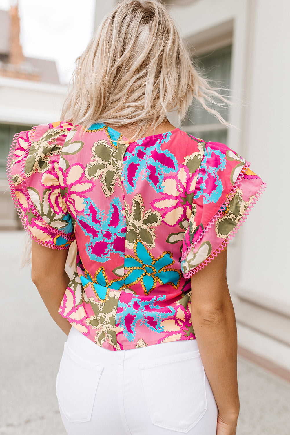 Iconic Floral Flutter Sleeve Blouse