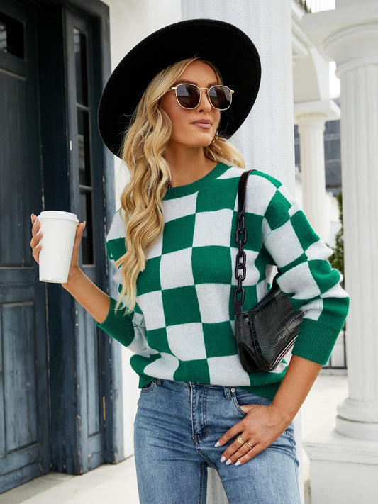 Play The Game Checkered Sweater