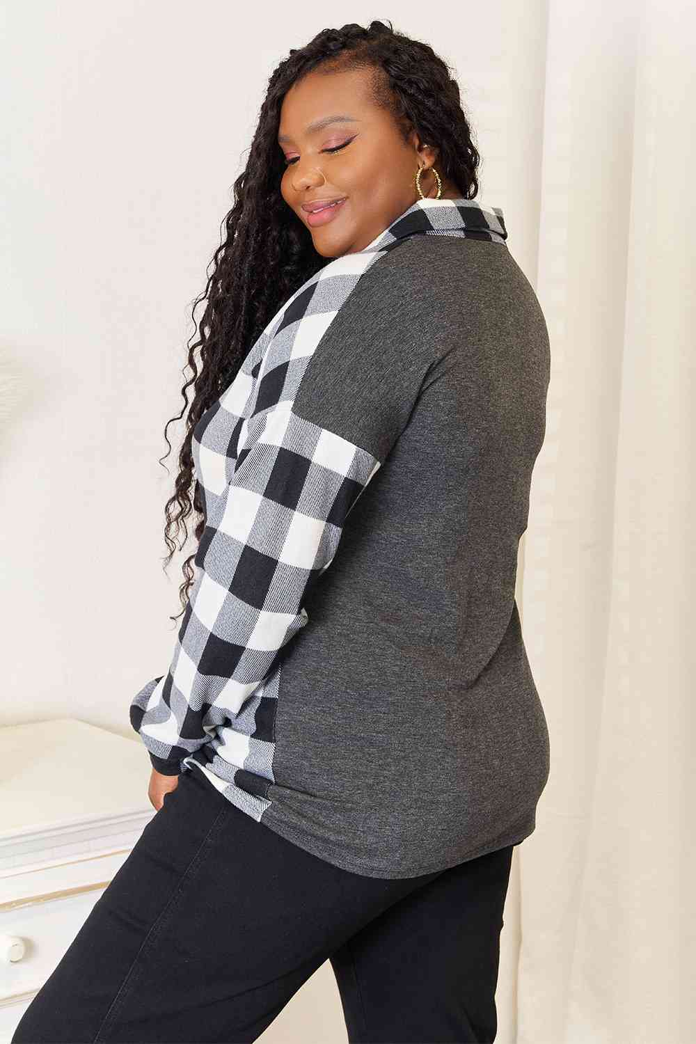 Gabriela Plaid Contrast Shacket