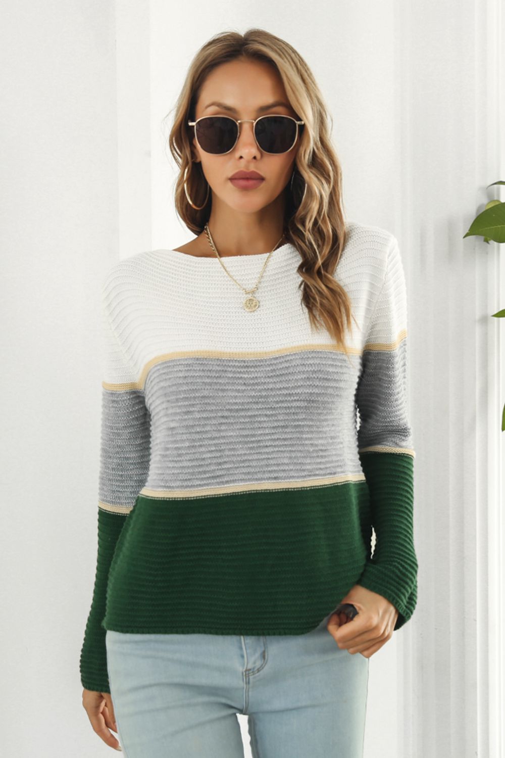 Very Curious Color Block Sweater