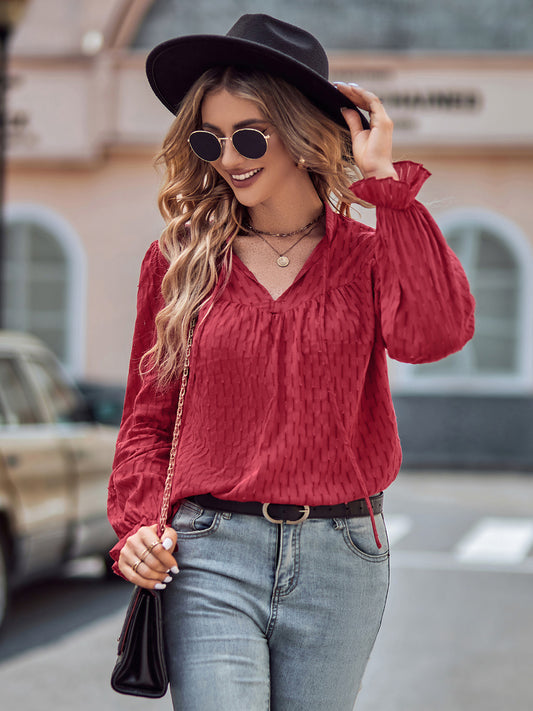 Taking Risks Flounce Sleeve Blouse