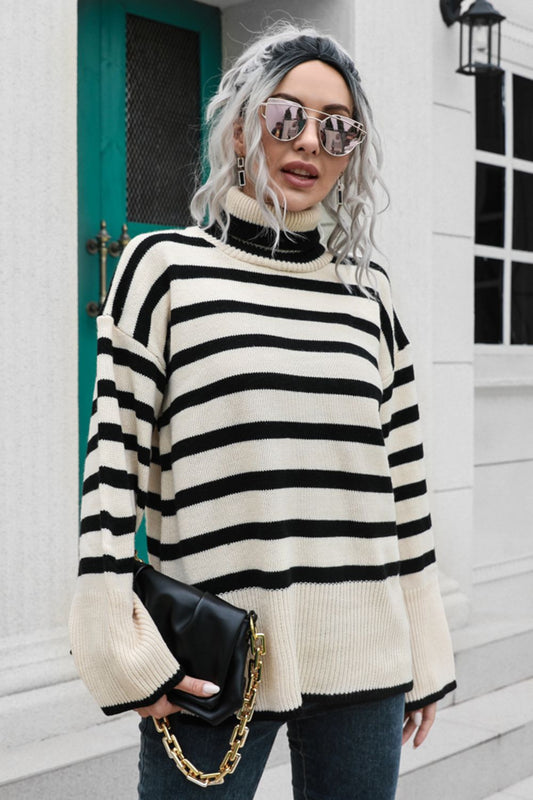 Good Life Striped Turtleneck Sweater