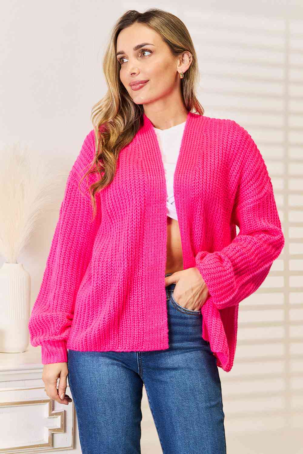 Here For It Rib-Knit Cardigan