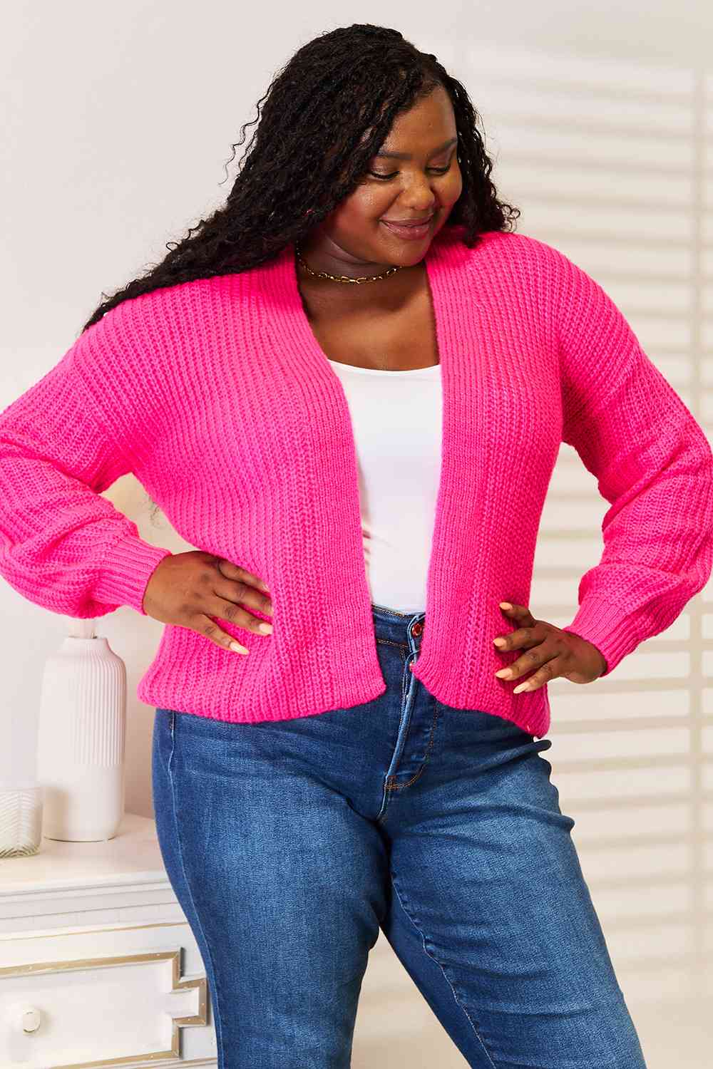 Here For It Rib-Knit Cardigan