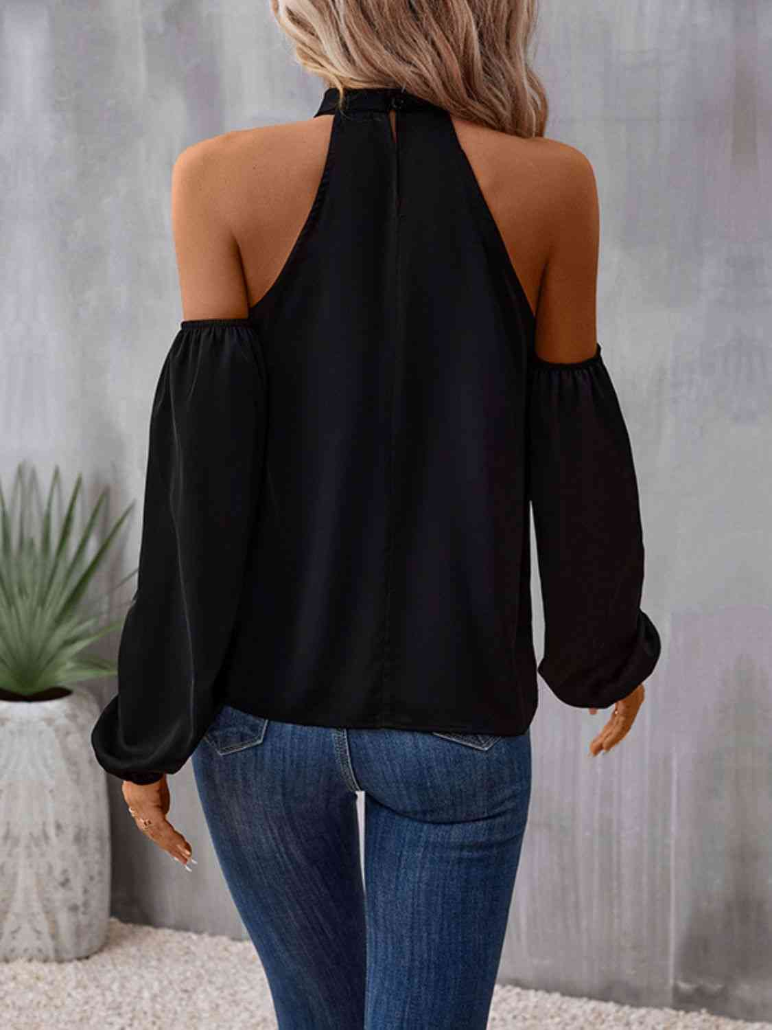 Ava Grecian Cold Shoulder Blouse