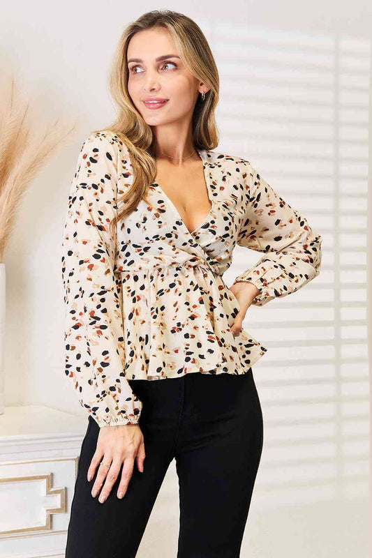 Marseille Tied Peplum Blouse