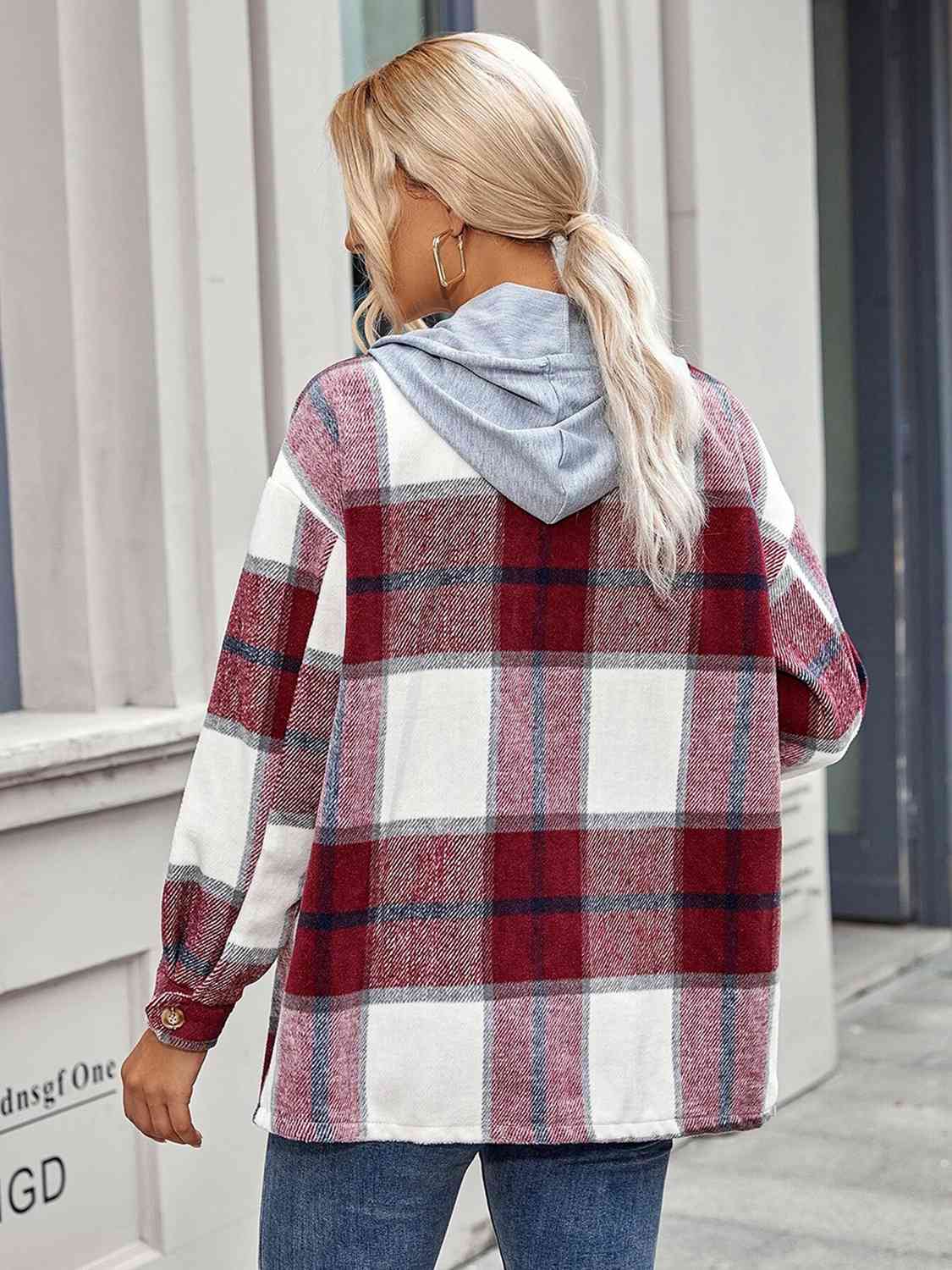 Love The Outdoors Plaid Hooded Jacket