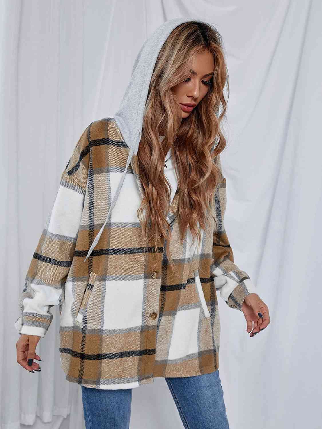 Love The Outdoors Plaid Hooded Jacket