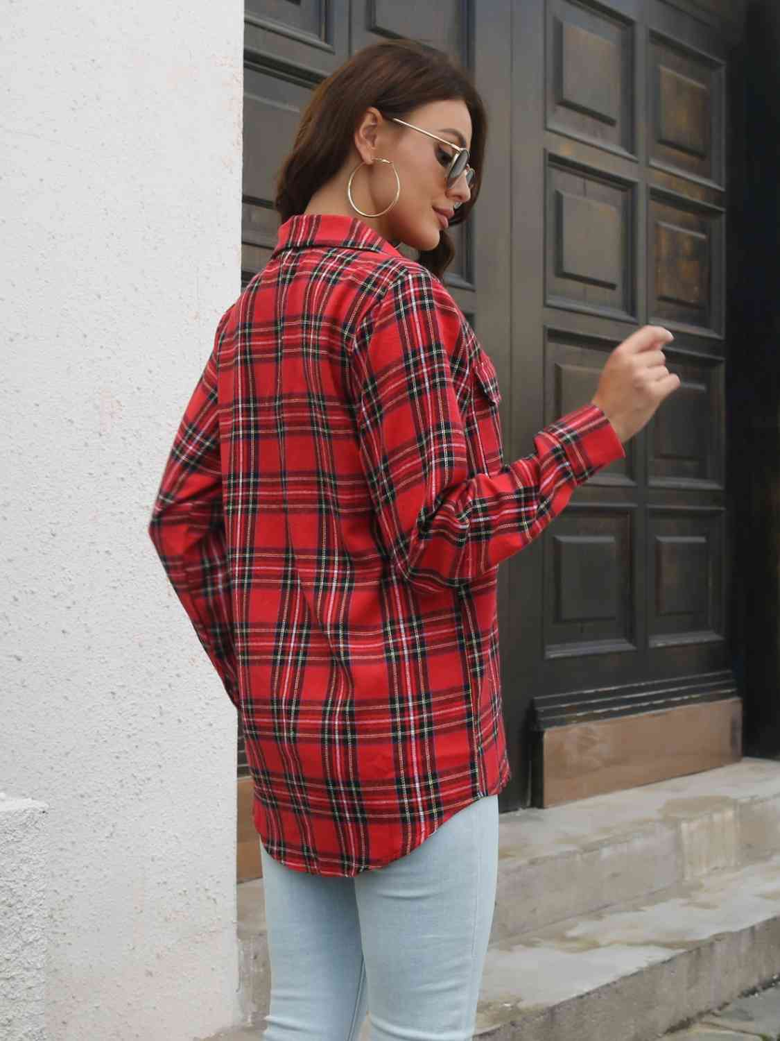 Nature Plaid Buttoned Shirt