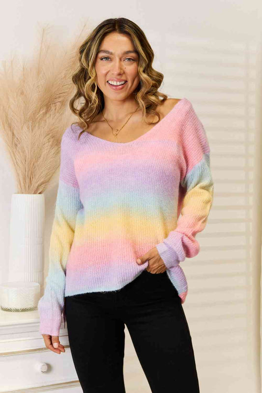 Vibrant V-Neck Sweater