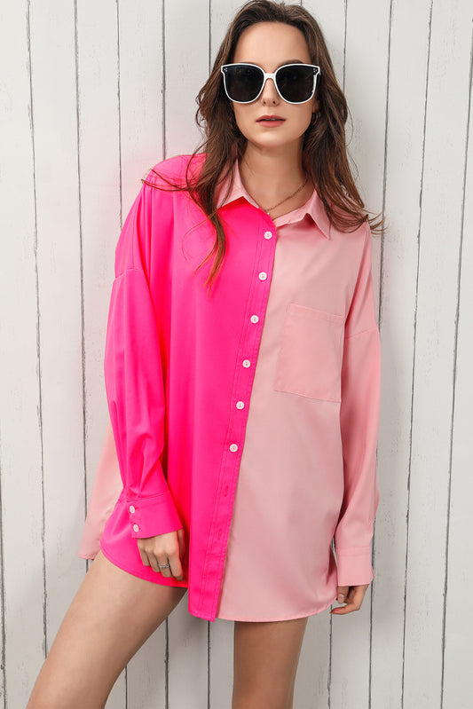 Tone Of Voice Color Block Longline Shirt