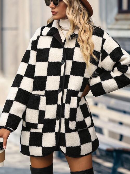 Oaklyn Checkered Button Front Coat