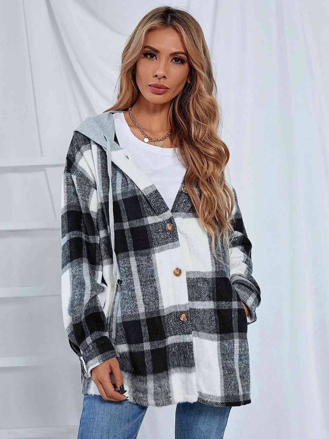 Love The Outdoors Plaid Hooded Jacket