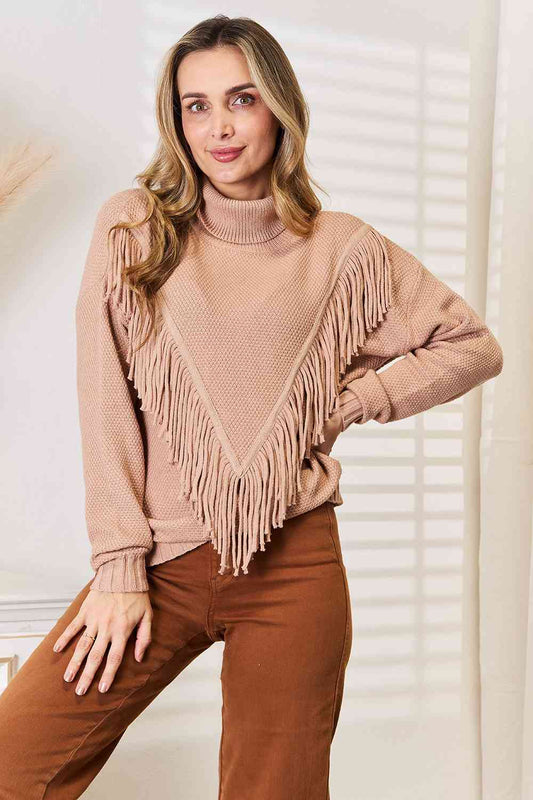 Timberlea Turtleneck Fringe Sweater