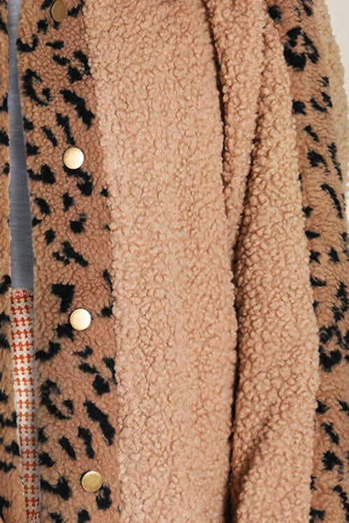 Cozy Leopard Snap Down Jacket