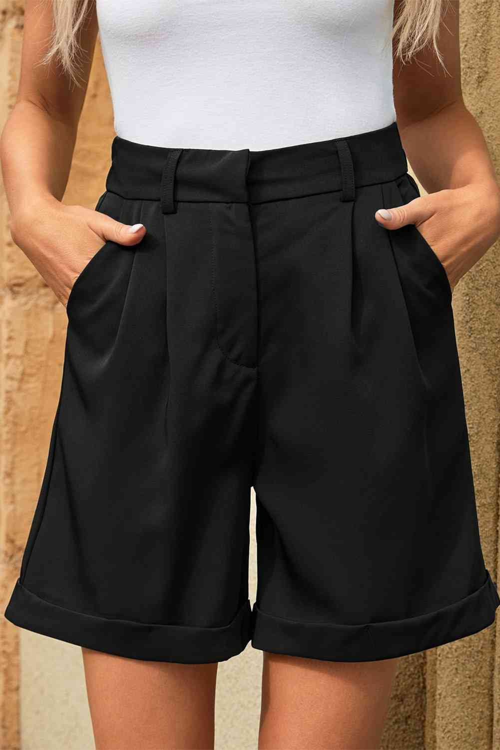 Cameron Pleated High Waist Shorts