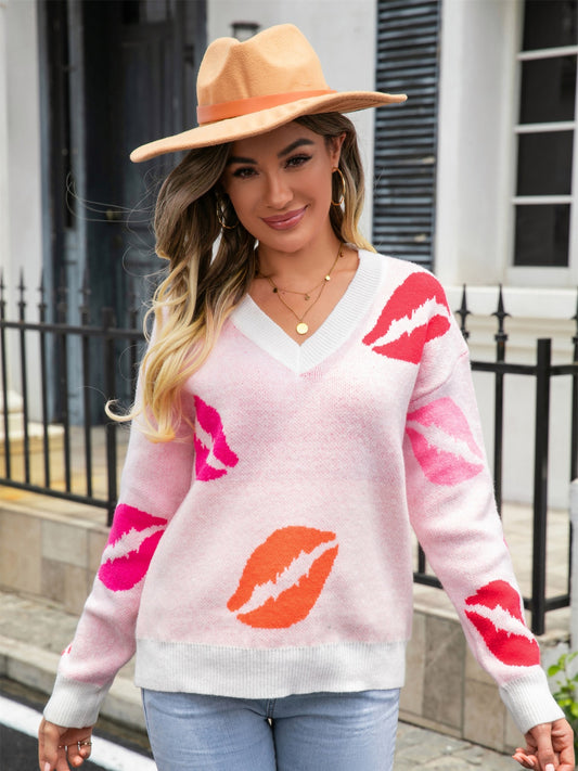 Read My Lips V-Neck Sweater