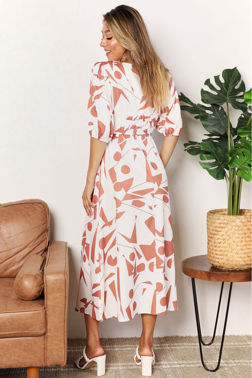 Work Of Art Surplice Midi Dress