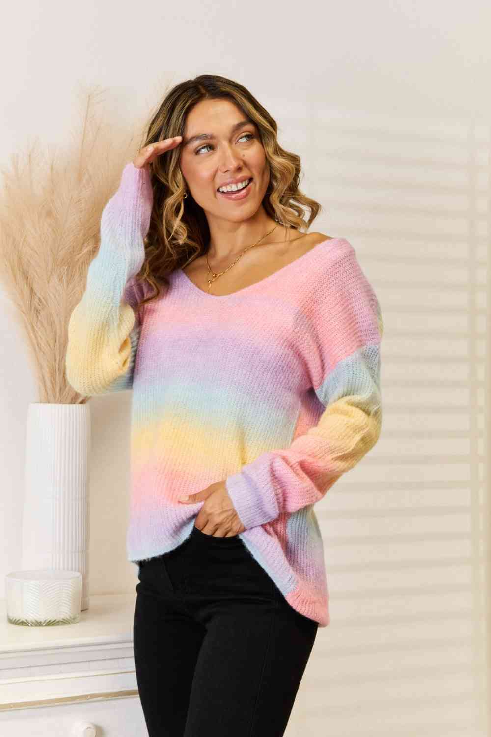 Vibrant V-Neck Sweater