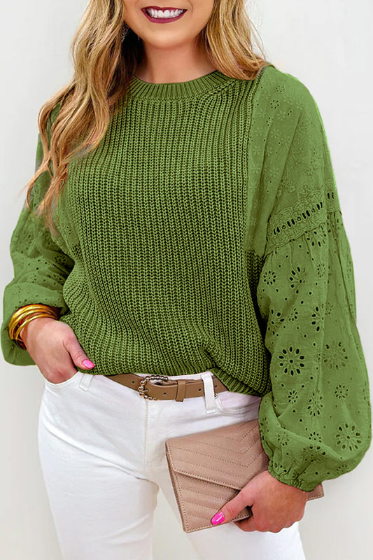 Fiona Eyelet Long Sleeve Sweater