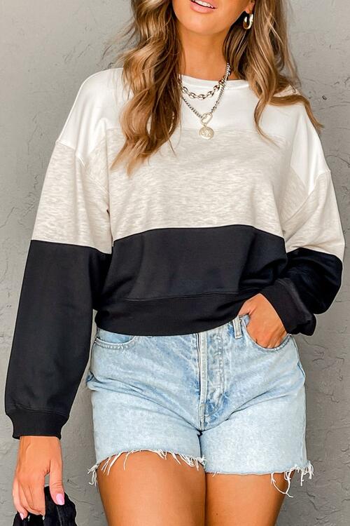 Noemi Color Block Long Sleeve Sweatshirt