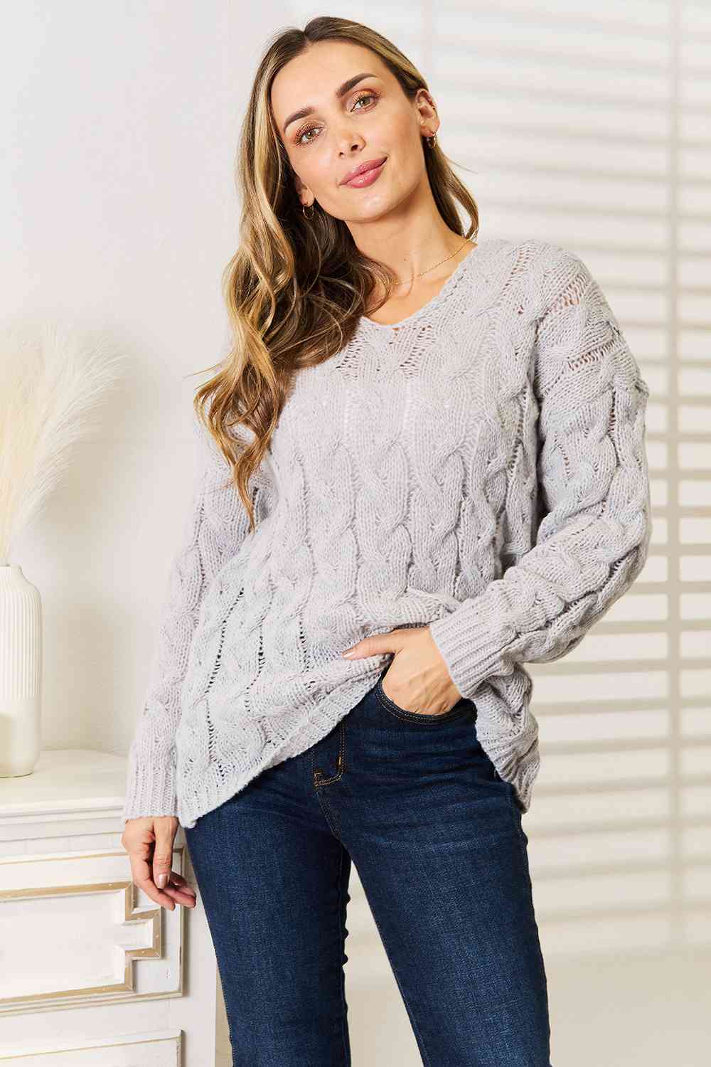 Isabelle Cable-Knit Hooded Sweater