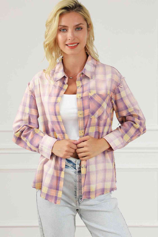 Kinslee Plaid Button Up Long Sleeve Shirt