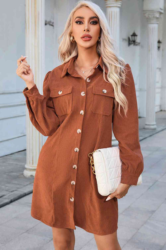 Speak To Me Button Down Mini Dress