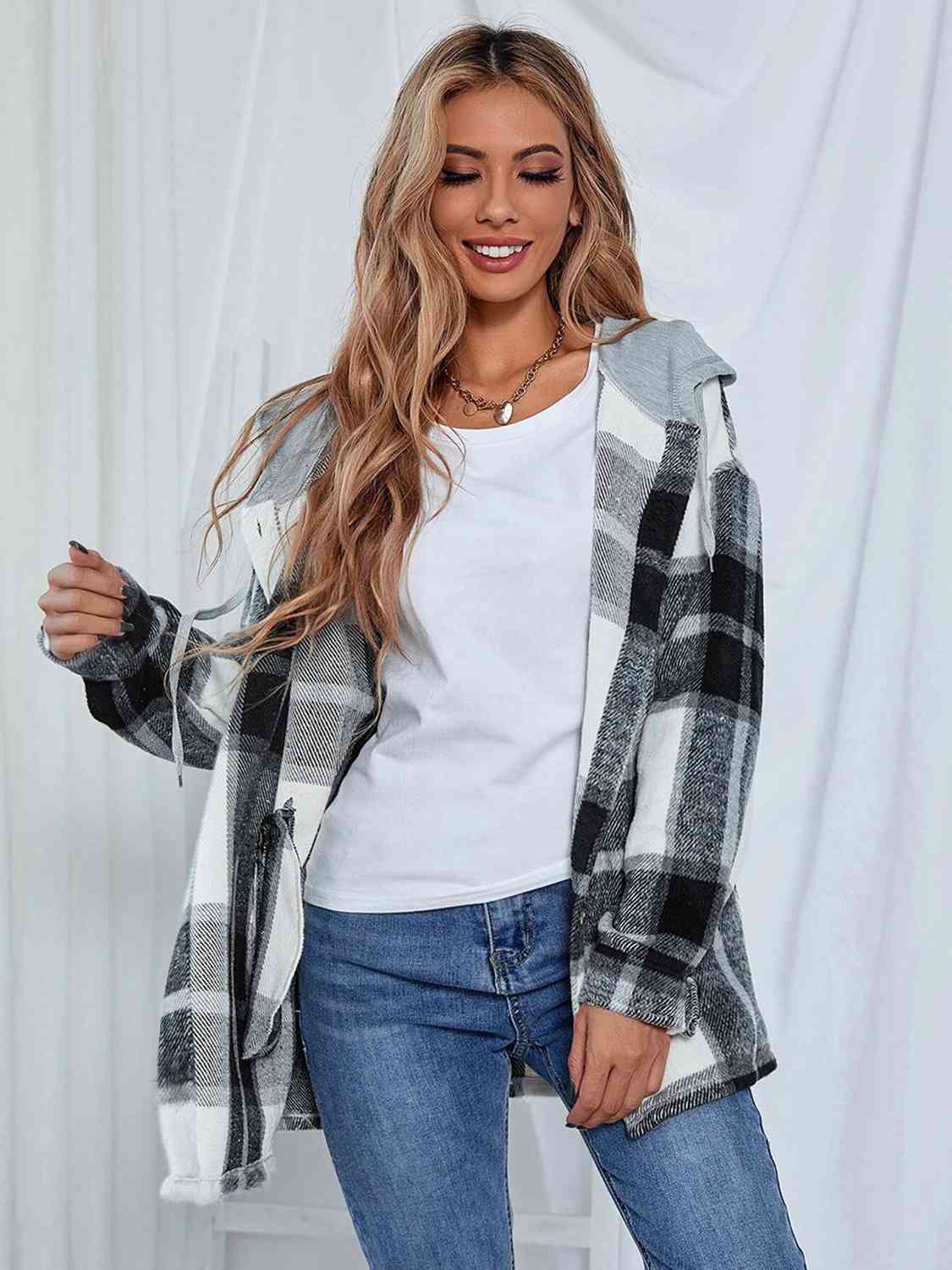 Love The Outdoors Plaid Hooded Jacket