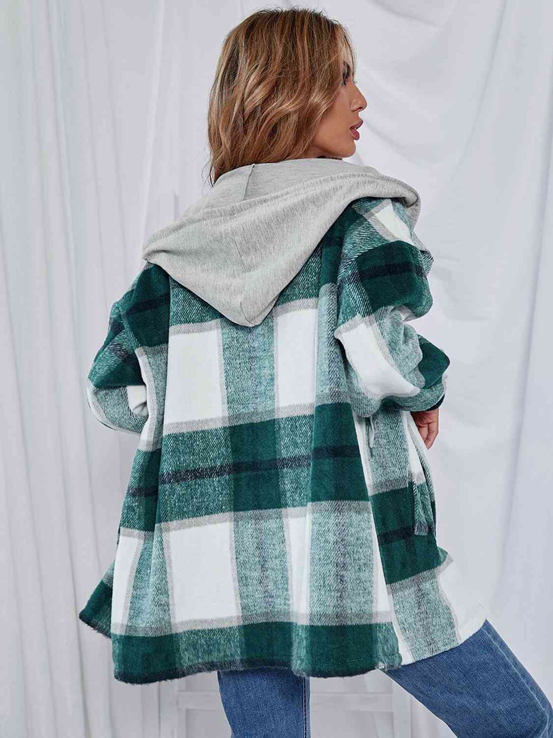 Love The Outdoors Plaid Hooded Jacket