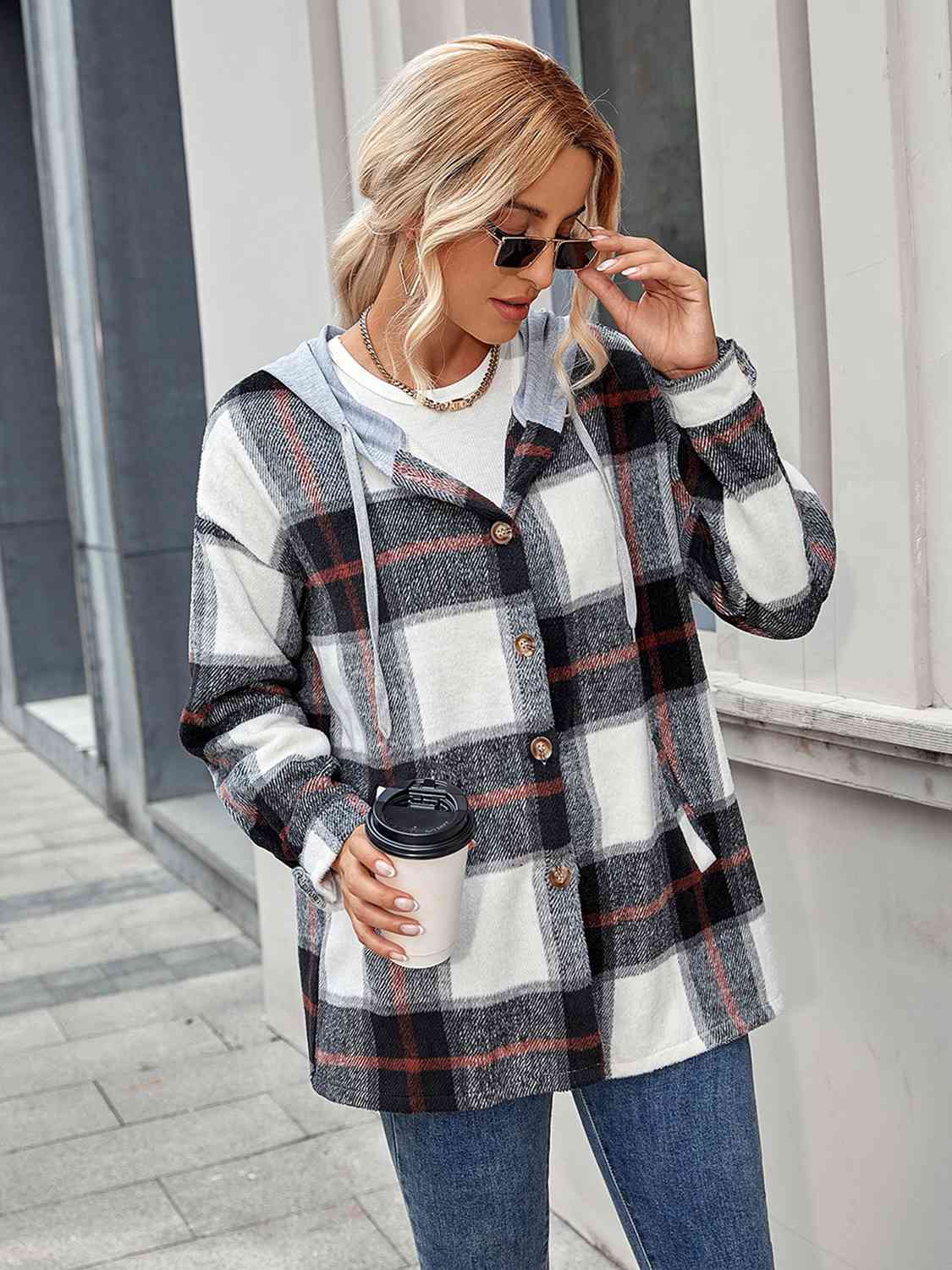 Love The Outdoors Plaid Hooded Jacket