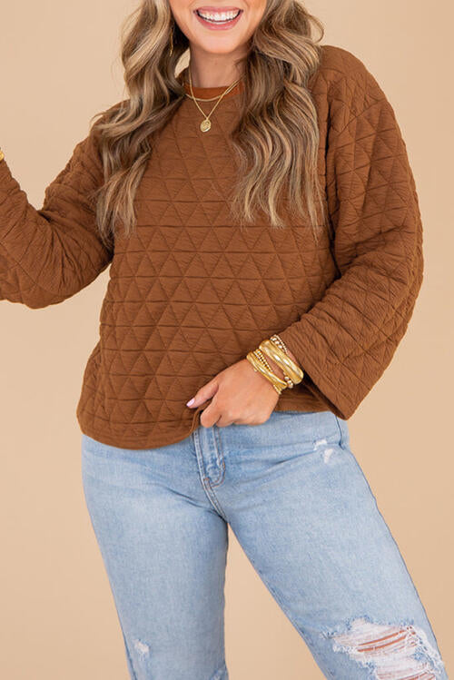 Thalia Long Sleeve Round Neck Top