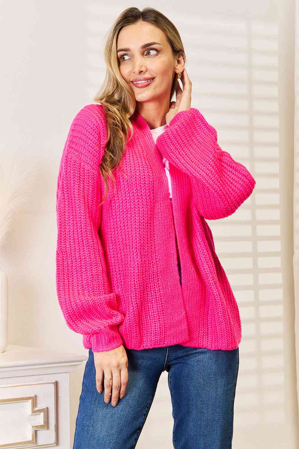 Here For It Rib-Knit Cardigan