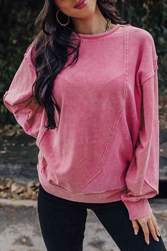 Leona Exposed Seam Long Sleeve Sweatshirt