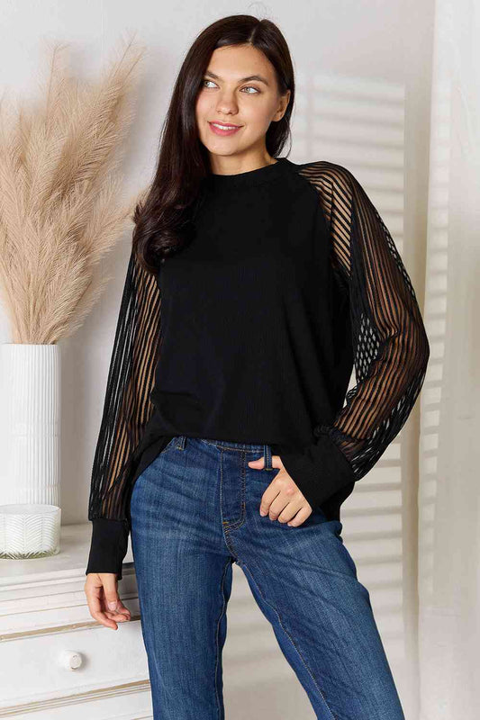 Timeless Sheer Sleeve Blouse