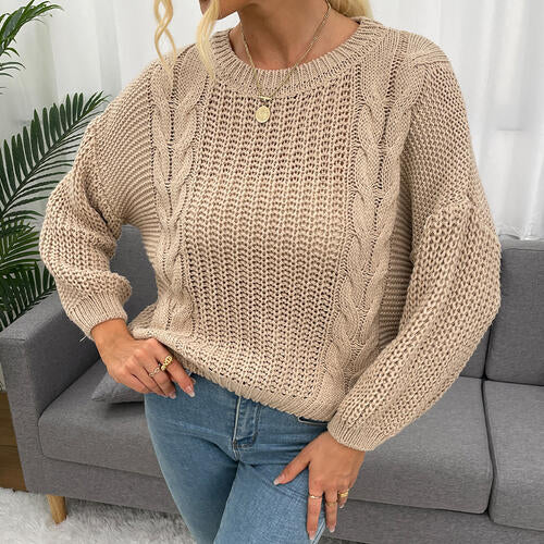 Angelique Openwork Round Neck Sweater